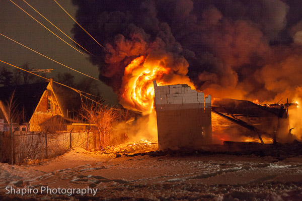 massive 4-alarm fire in a tire warehouse at 2200 N Mannheim Road in Northlake IL 2-15-14 Larry Shapiro photography shapirophotography.net